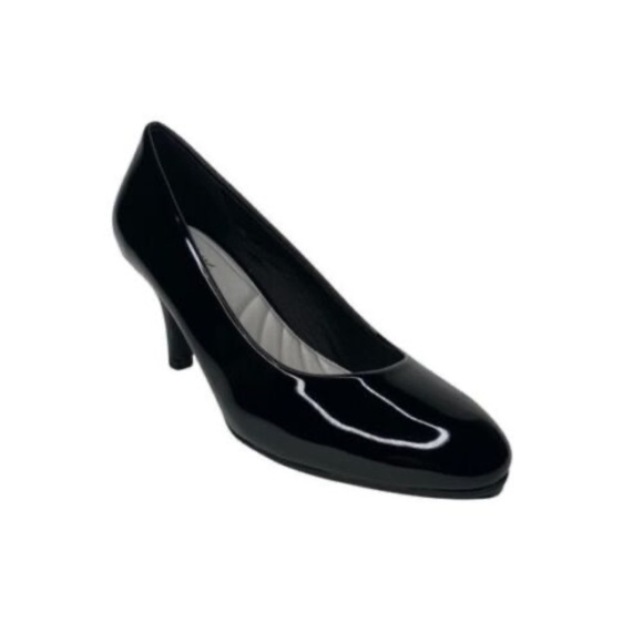 NEW Easy Street Women's Passion Dress Pump Black Patent IN BOX KITTEN HEEL - Picture 3 of 6